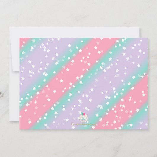 ユニコーンフローラマジカル1回目の誕生日 招待状 (裏面)