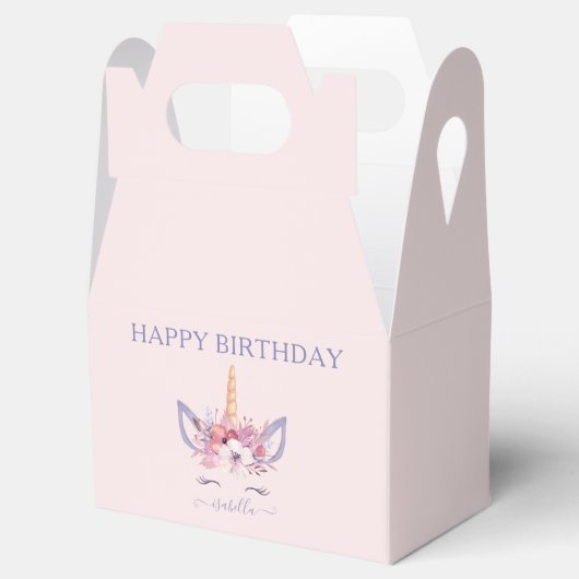 ユニコーンフローラ水彩誕生日 フェイバーボックス (オープン)