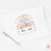 ユニコーンフローラ誕生日ありがとう ラウンドシール (封筒)