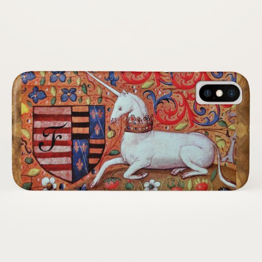 ユニコーンブラウンパーチメントモノグラム Case-Mate iPhoneケース (裏面(横))