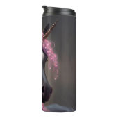 ユニコーンブラックとピンクの妖精ファンタジー タンブラー (回転右)