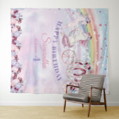 ユニコーンブラッシュ バーガンディ パープル 誕生日バックドロップ タペストリー (インサイチュ(横))