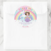 ユニコーンブルネットプリンセス誕生日サンキュービター ラウンドシール (バッグ)