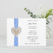 ユニコーンブルーレースブライダルシャワー招待 招待状 (スタンド正面)