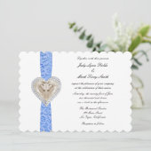 ユニコーンブルーレース結婚式招待状 招待状 (スタンド正面)