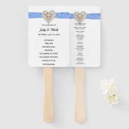 ユニコーンブルーレース結婚式 プログラムファン ハンドファン