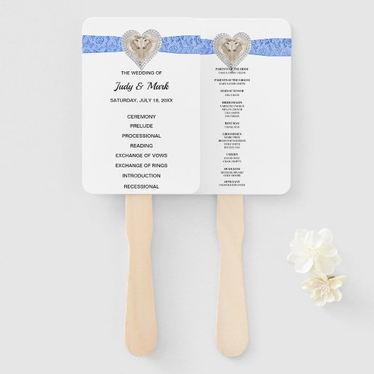 ユニコーンブルーレース結婚式 プログラムファン ハンドファン (正面&裏面)