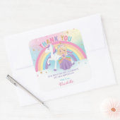 ユニコーンブロンドプリンセス誕生日サンキュービター スクエアシール (封筒)