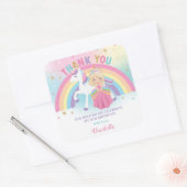 ユニコーンブロンドプリンセス誕生日サンキュービター スクエアシール (封筒)