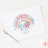 ユニコーンブロンドプリンセス誕生日サンキュービター ラウンドシール (封筒)