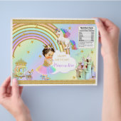ユニコーンプリンセスキャッスルレインボーベビーガールチップバッグ チラシ (手)