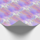 ユニコーンプリンセスキャンディフロスススパークパーソナライズされたル ラッピングペーパー (角)