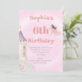 ユニコーンプリンセススターズエイジダークヘア誕生日 招待状 (スタンド正面)