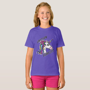 ユニコーンプリンセスデザイン – 女子の基本Tシャツ Tシャツ