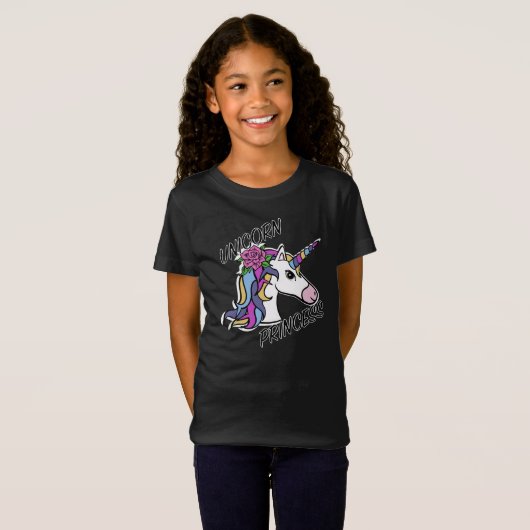 ユニコーンプリンセスデザイン – 女子素晴らしジャージーT-Shi Tシャツ (正面フル)