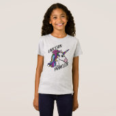 ユニコーンプリンセスデザイン – 女子素晴らしジャージーT-Shi Tシャツ (正面フル)