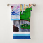 ユニコーンプリンセスファンタジーバスルームのセットタオル。 バスタオルセット (インサイチュ)