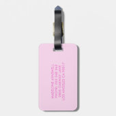ユニコーンプリンセスレインボーグリッターパーソナライズされた名 ラゲッジタグ (裏面縦)
