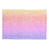 ユニコーンプリンセスレインボーグリッターパーソナライズされた名 枕カバー (裏面)