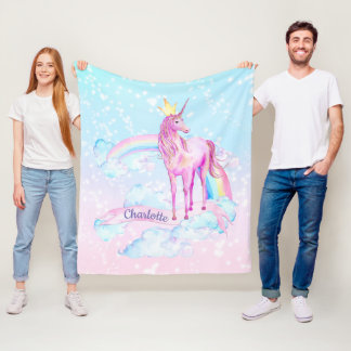 ユニコーンプリンセス オーダーメイド ユニコーン 掛け布団 フリースブランケット