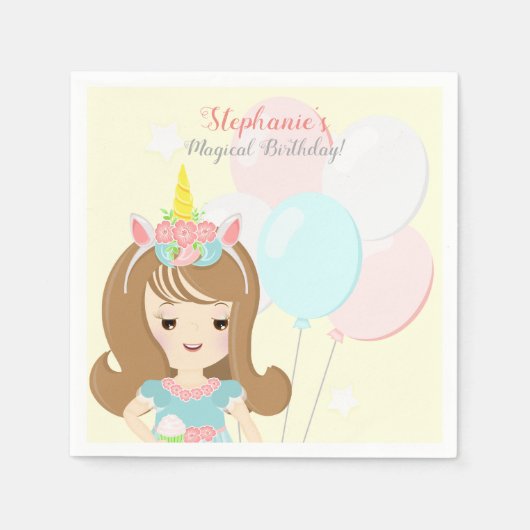 ユニコーンプリンセス スタンダードカクテルナプキン (正面)