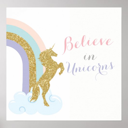 ユニコーンプリント、ユニコーンベッドルームデコレーション ポスター (正面)