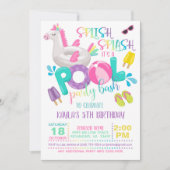 ユニコーンプールパーティの招待状 招待状 (正面)