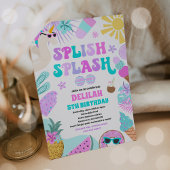 ユニコーンプールパーティートロピカルサマープール誕生日 招待状