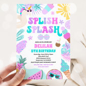 ユニコーンプールパーティートロピカルサマープール誕生日 招待状