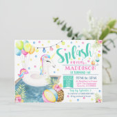 ユニコーンプールパーティー招待状 ユニコーンフロート 招待状 (スタンド正面)