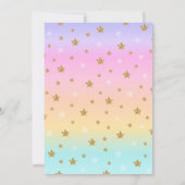 ユニコーンプールパーティー誕生日招待状ピンク&金ゴールド 招待状 (裏面)