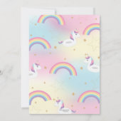 ユニコーンプールパーティー誕生日招待状女子 招待状 (裏面)