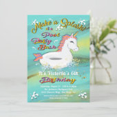 ユニコーンプールパーティー誕生日Bash 招待状 (スタンド正面)