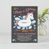 ユニコーンプールパーティー誕生日Bash 招待状 (スタンド正面)