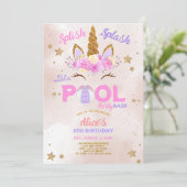 ユニコーンプールパーティー スプラッシュバースデー 招待状 (スタンド正面)