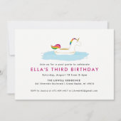 ユニコーンプールフロートパーティー招待状 招待状 (正面)