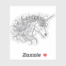 ユニコーンヘッドスケッチ小 シール