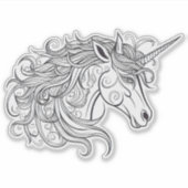ユニコーンヘッドスケッチ小 シール (正面)