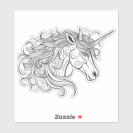 ユニコーンヘッドスケッチ小 シール