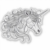 ユニコーンヘッドスケッチ小 シール (正面)