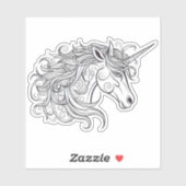 ユニコーンヘッドスケッチ小 シール (シート)