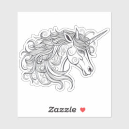 ユニコーンヘッドスケッチ小 シール