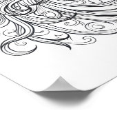 ユニコーンヘッドスケッチ小 ポスター (角)