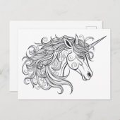 ユニコーンヘッドスケッチ ポストカード (正面/裏面)