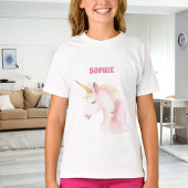 ユニコーンヘッドピンクかわいい名前 Tシャツ
