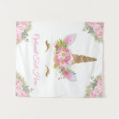 ユニコーンベイビーシャワーバースデーパーティーバナー壁アート タペストリー (正面(横))