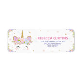 ユニコーンベイビーシャワーバースデーパーティー差出人住所 ラベル (正面)