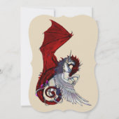 ユニコーンベイビーシャワー招待状レッドドラゴン 招待状 (裏面)