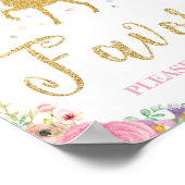 ユニコーンベイビーシャワー誕生日ウィズサインフェアリー ポスター (角)