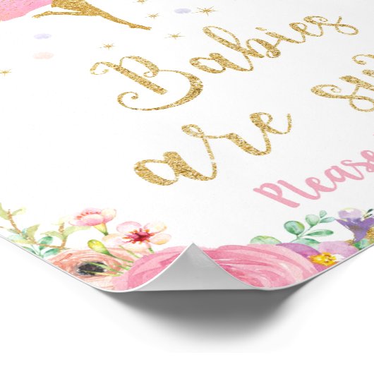 ユニコーンベイビーシャワー誕生日トリートウィフィアウィーフェアリー ポスター (角)